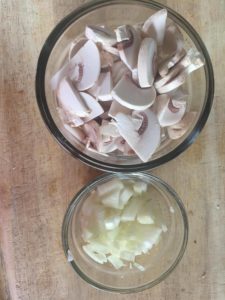 Chopped Mushrooms and Onion